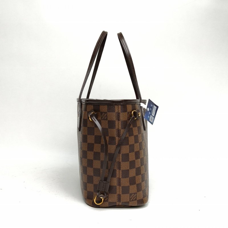 LOUIS VUITTON Neverfull小號棕色棋盤格PVC金扣2016肩背包-1