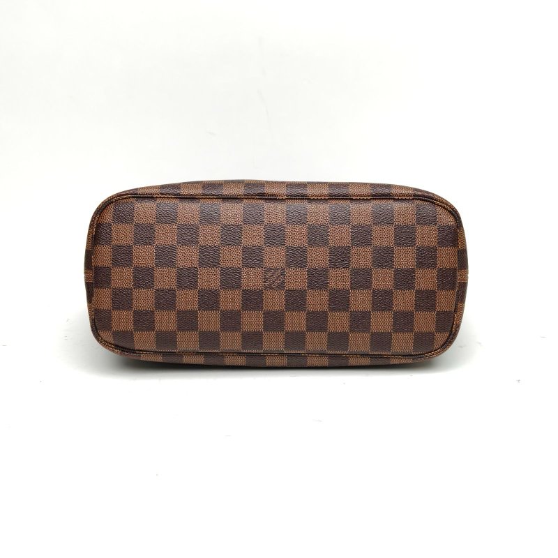 LOUIS VUITTON Neverfull小號棕色棋盤格PVC金扣2016肩背包-4