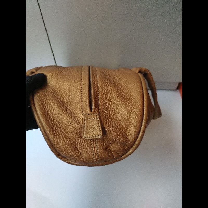 Chanel 古銅金軟皮革手提波士頓包-9