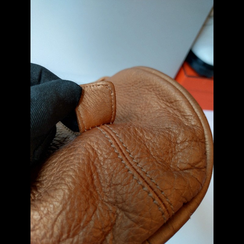 Chanel 古銅金軟皮革手提波士頓包-15