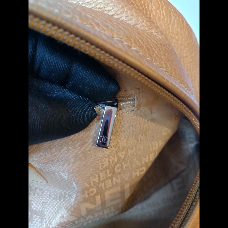 Chanel 古銅金軟皮革手提波士頓包-21