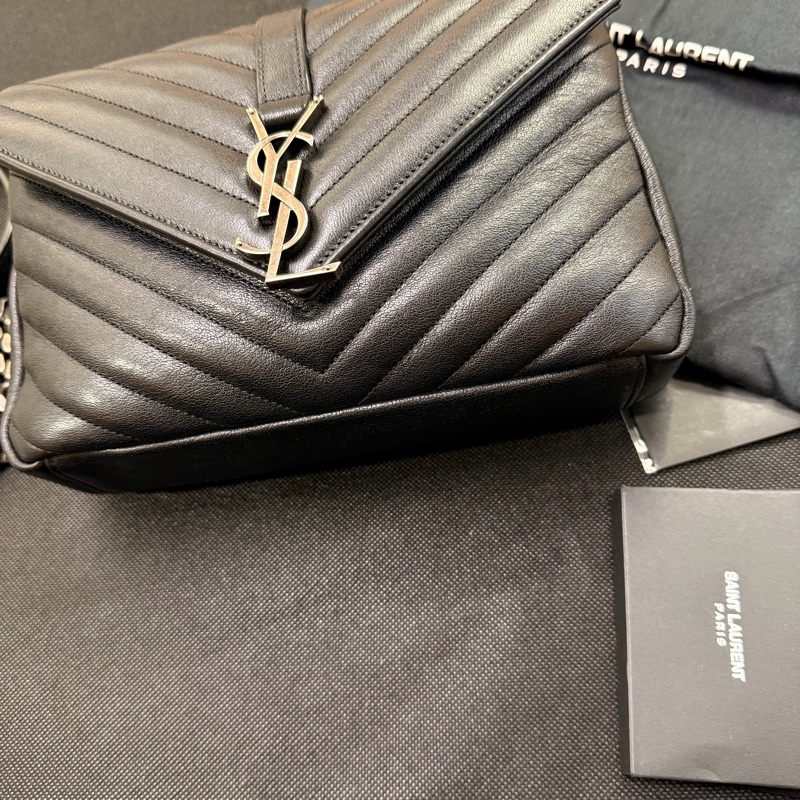 YSL 黑牛皮學院包-5