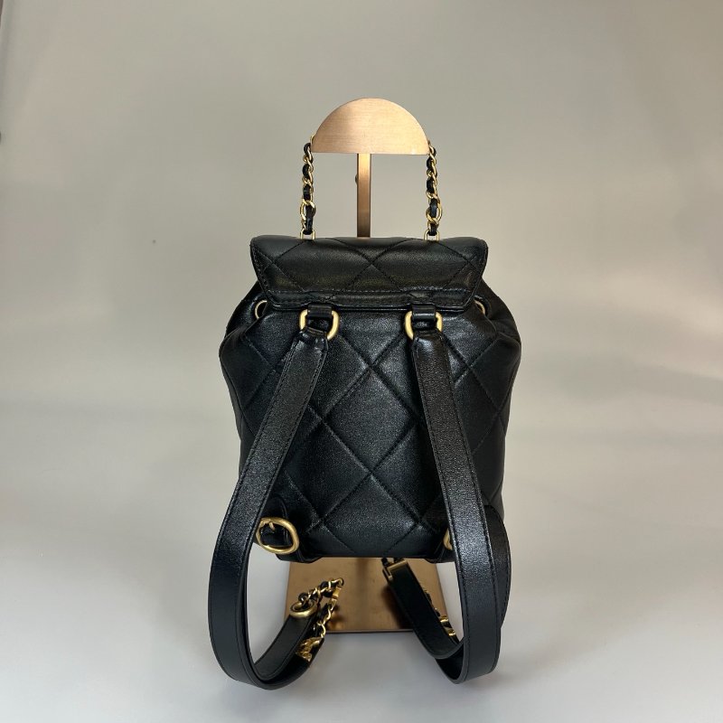 CHANEL 後背包小金球 羊皮黑 AS4866/晶片款-2