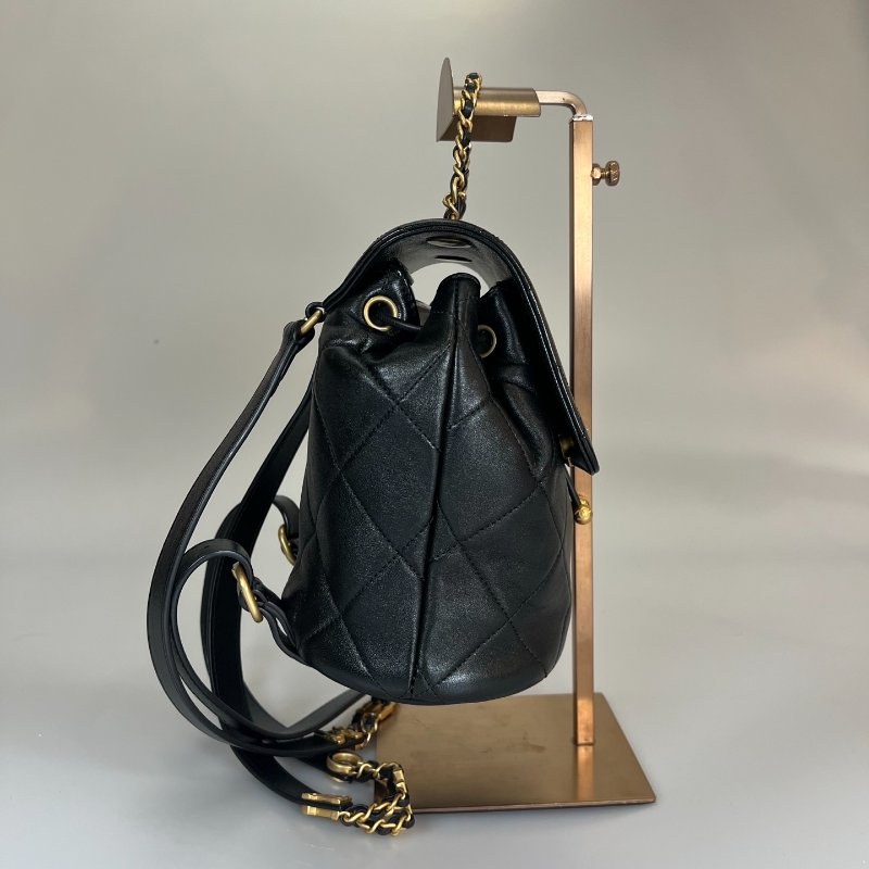 CHANEL 後背包小金球 羊皮黑 AS4866/晶片款-3