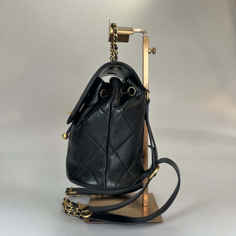 CHANEL 後背包小金球 羊皮黑 AS4866/晶片款-4