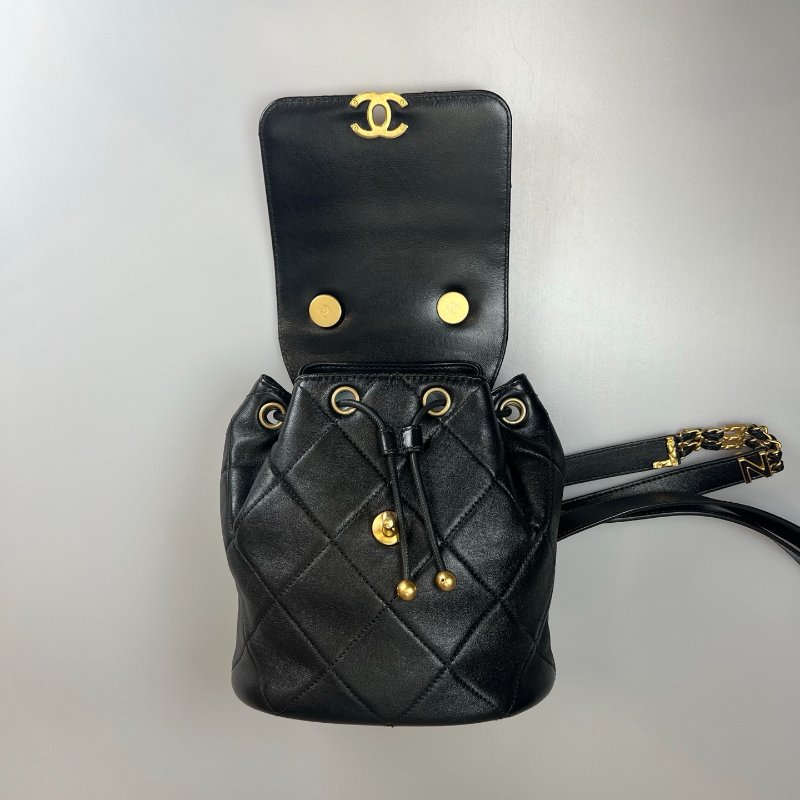 CHANEL 後背包小金球 羊皮黑 AS4866/晶片款-6