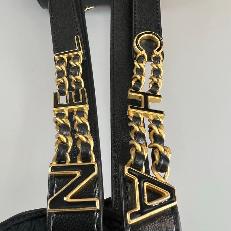 CHANEL 後背包小金球 羊皮黑 AS4866/晶片款-10