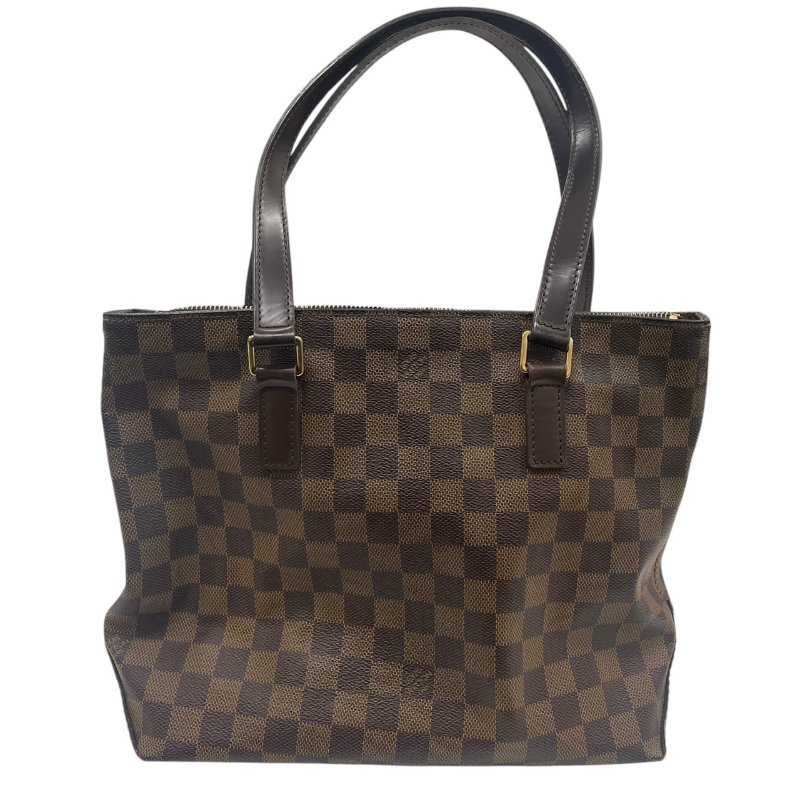 LOUIS VUITTON 路易威登 N51187 CABAS PIANO 托特包 PVC帆布 棋盤格 棕色 金釦-1