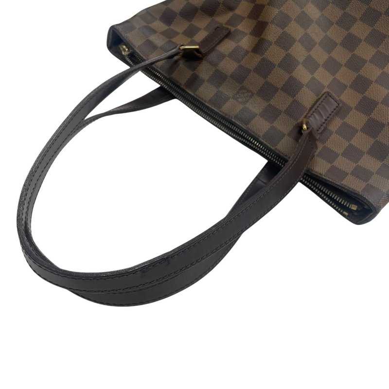 LOUIS VUITTON 路易威登 N51187 CABAS PIANO 托特包 PVC帆布 棋盤格 棕色 金釦-9