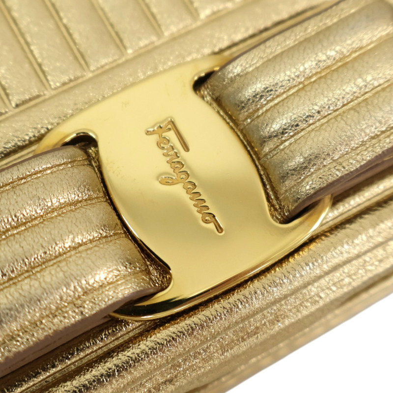 金色牛皮 Vara Bow 肩背包 KM-22C408【Salvatore Ferragamo 菲拉格慕】 KM-22C408-8