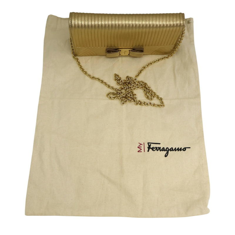 金色牛皮 Vara Bow 肩背包 KM-22C408【Salvatore Ferragamo 菲拉格慕】 KM-22C408-10