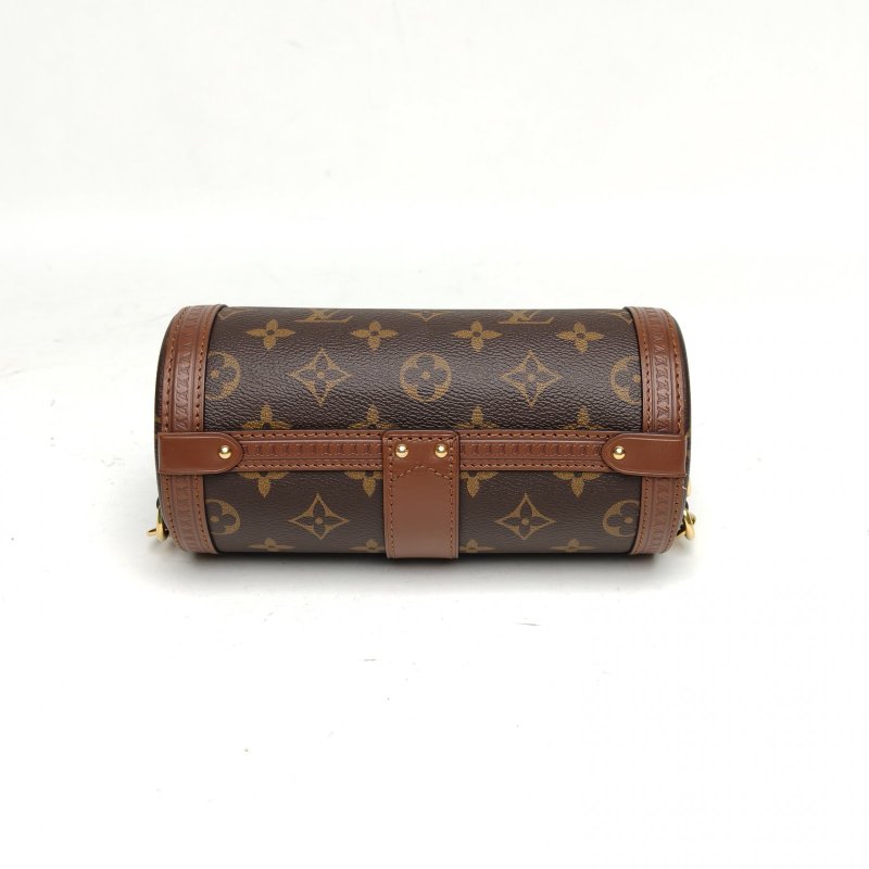 LOUIS VUITTON PAPILLON巴比龍TRUNK鏈條圓桶包老花PVC晶片肩背包-4