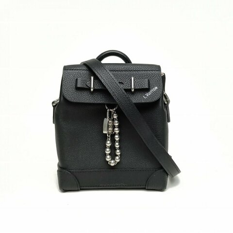 LOUIS VUITTON 黑色牛皮晶片Steamer15colorado斜挎包肩背包