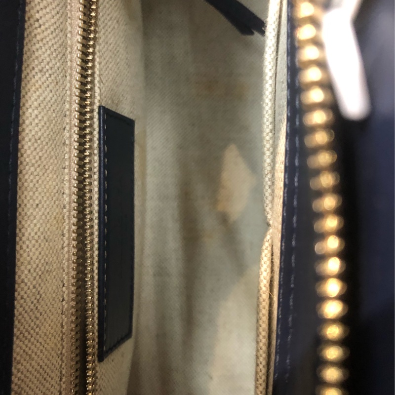 Balenciaga 藍色皮拼米色布 2way XC507-13