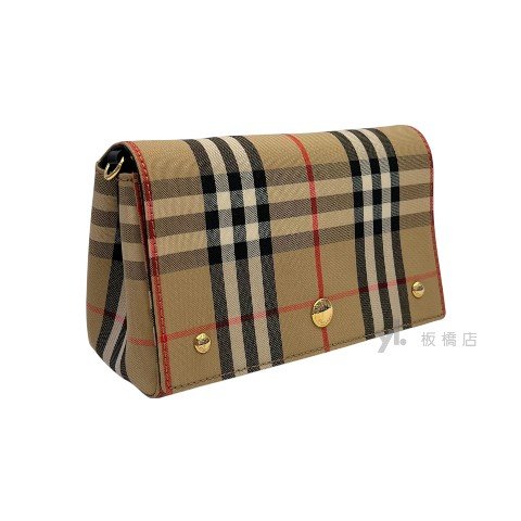 Y1967-Burberry Note格紋斜背包-1