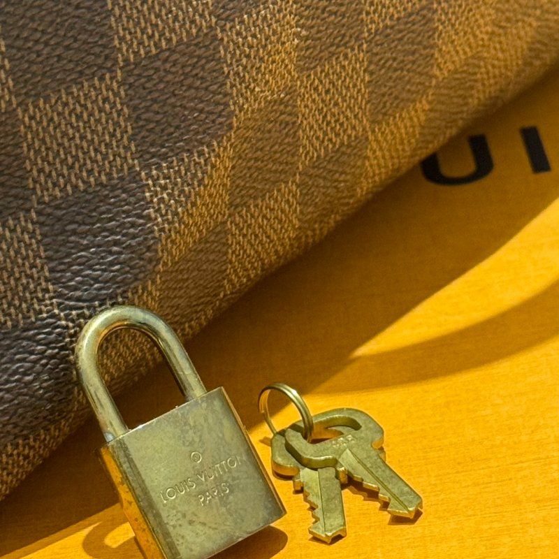 LV 棋盤格金釦Speedy 25 帆布波士頓包-5