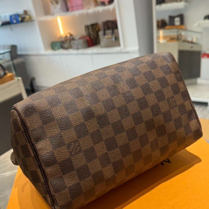 LV 棋盤格金釦Speedy 25 帆布波士頓包-6