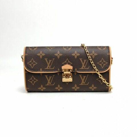 LOUIS VUITTON POCHETTECAMILLE鏈條包老花PVC金扣晶片肩背包