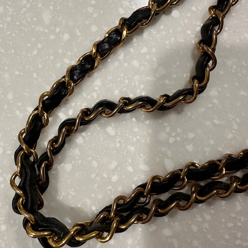 Chanel Classic Flap 23cm Vintage 老香 黑金 羊皮｜有保卡-18