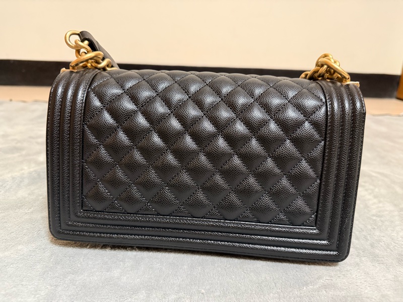 Chanel Boy 25 黑金 牛皮-10