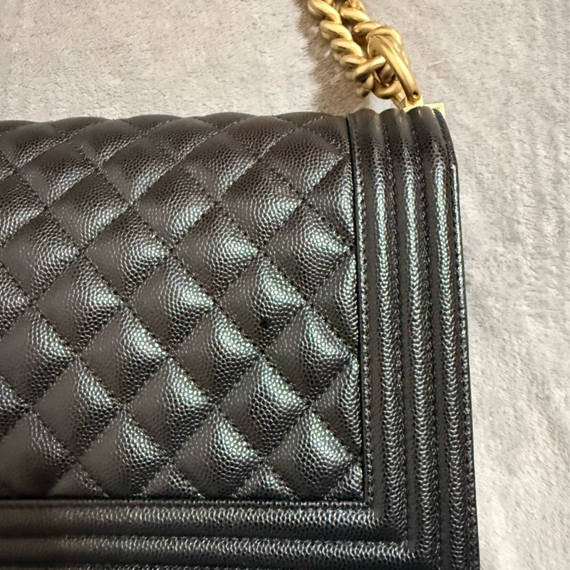 Chanel Boy 25 黑金 牛皮-12
