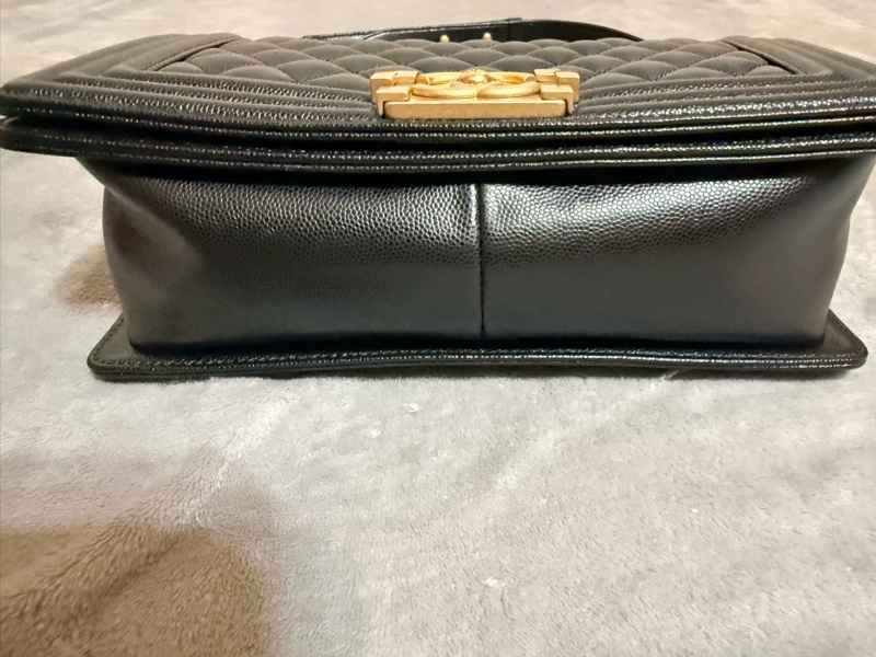 Chanel Boy 25 黑金 牛皮-14