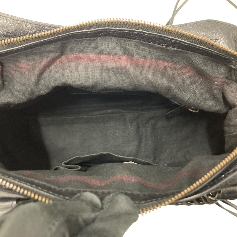 BALENCIAGA 巴黎世家 CITY 機車包 皮革 黑色 棕色釦-10