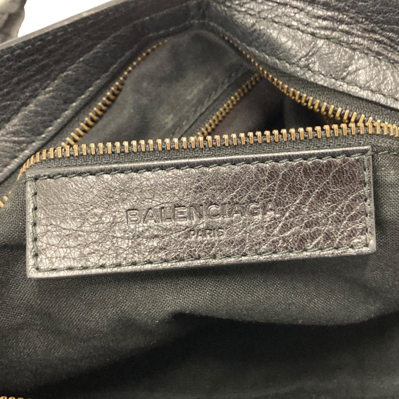 BALENCIAGA 巴黎世家 CITY 機車包 皮革 黑色 棕色釦-15