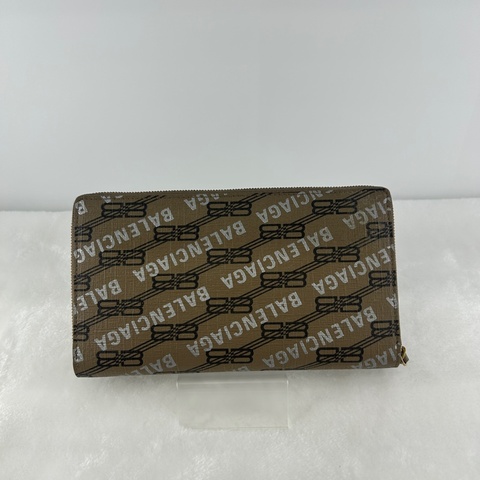 BALENCIAGA 品牌LOGO印花經典拉鍊長夾