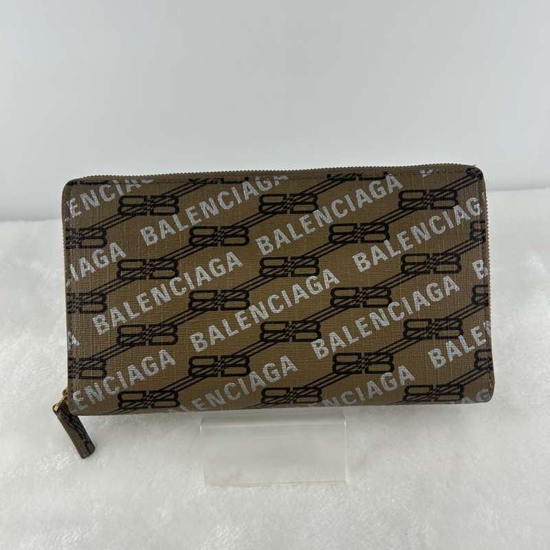 BALENCIAGA 品牌LOGO印花經典拉鍊長夾-1