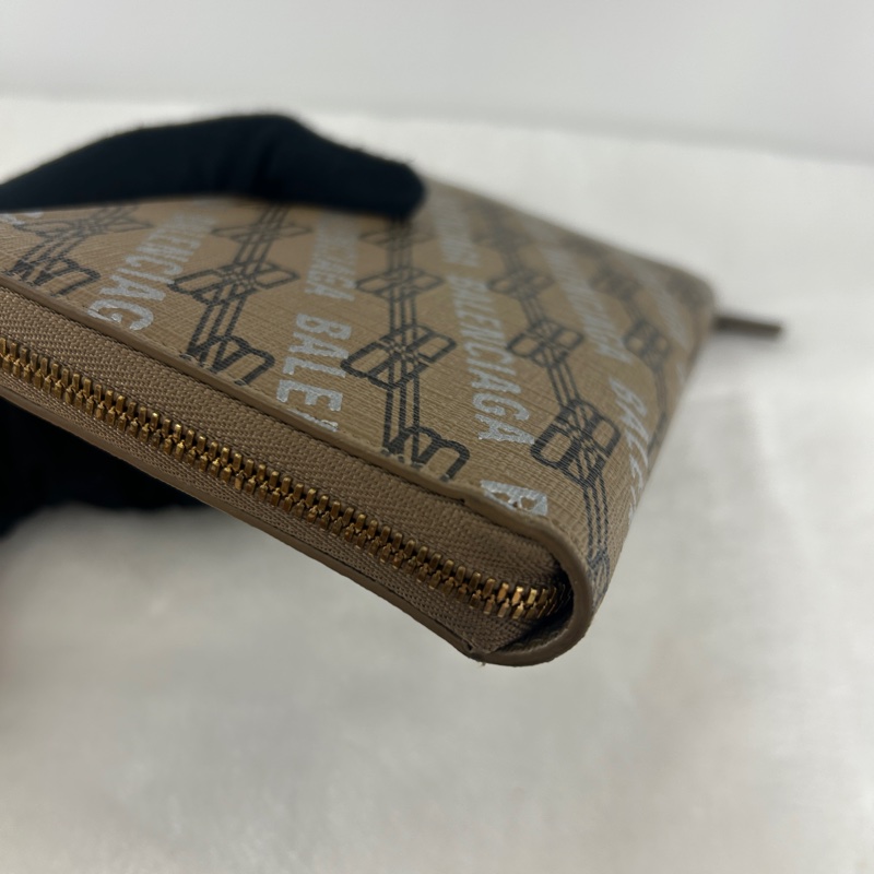 BALENCIAGA 品牌LOGO印花經典拉鍊長夾-4