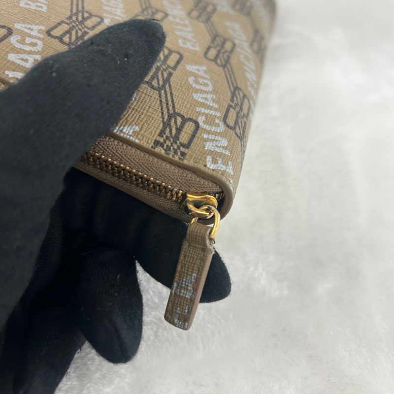 BALENCIAGA 品牌LOGO印花經典拉鍊長夾-5