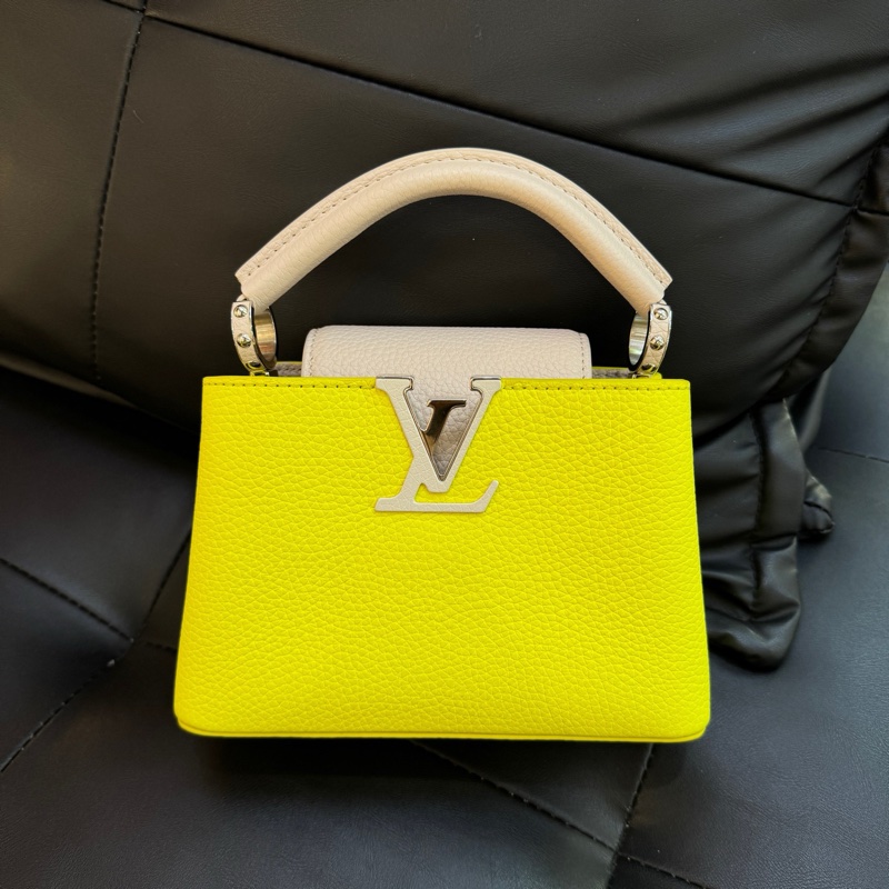 芯片款 LOUIS VUITTON路易威登 卡普辛Capucinces BB LV 檸檬黃雙-1