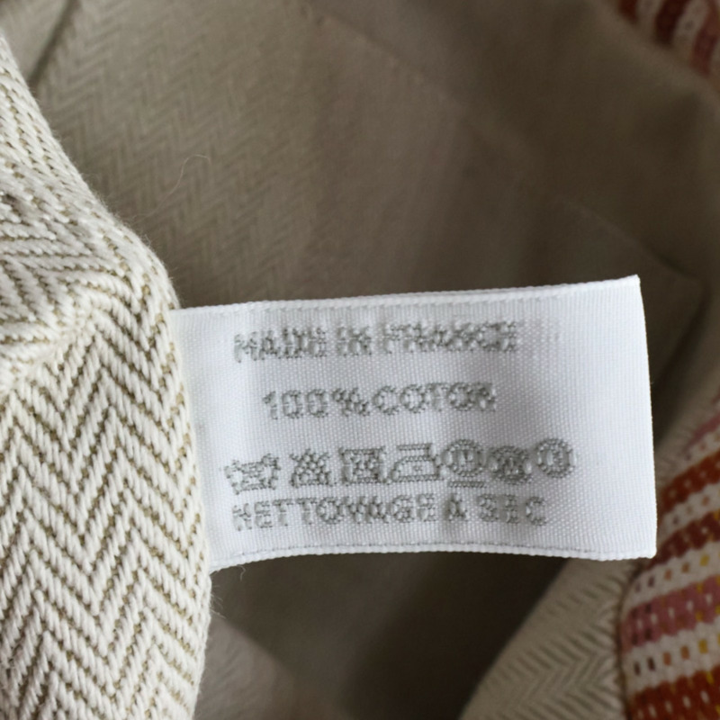 紅白條紋 帆布 Animaux Nattes 後背包【HERMES 愛馬仕】 H103996M-3