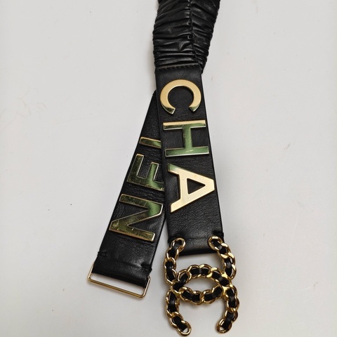 Chanel/香奈兒 銀色字母肥腸腰帶 75碼 閒置成色