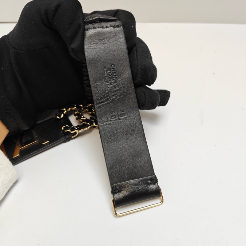 Chanel/香奈兒 銀色字母肥腸腰帶 75碼 閒置成色-2
