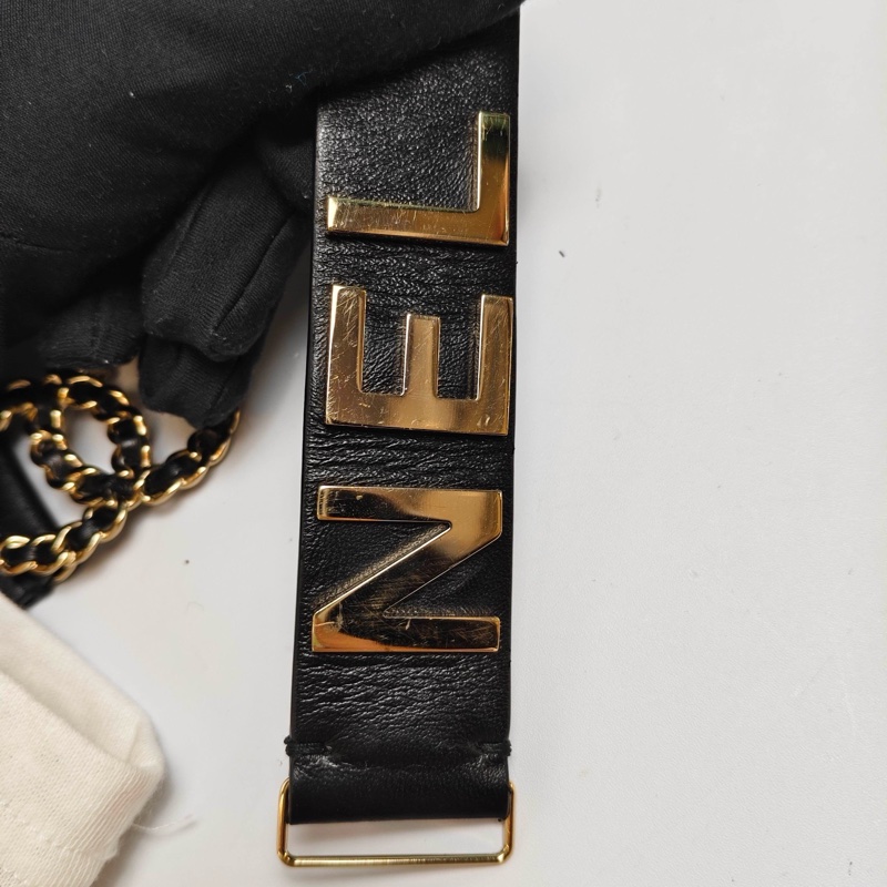 Chanel/香奈兒 銀色字母肥腸腰帶 75碼 閒置成色-4