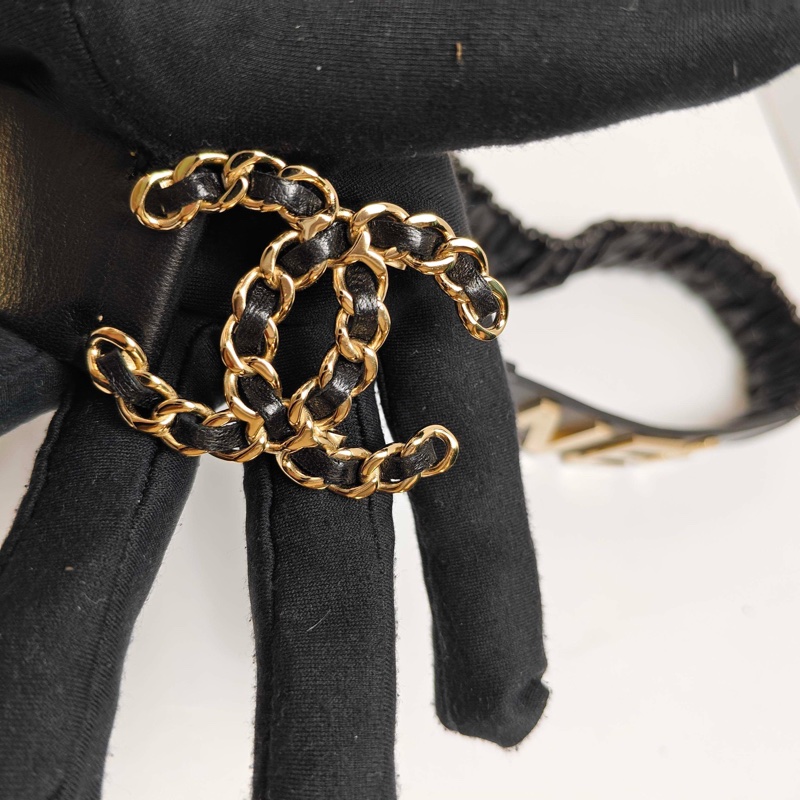 Chanel/香奈兒 銀色字母肥腸腰帶 75碼 閒置成色-5