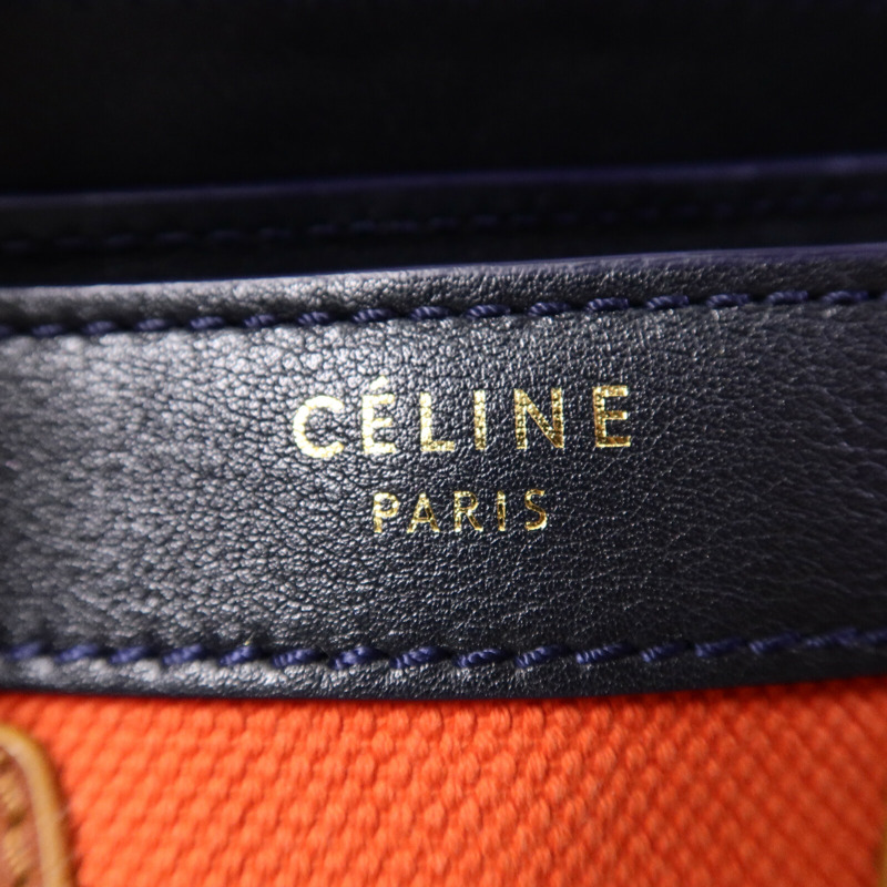 CELINE 牛皮皮革/帆布Nano Luggage手挽肩背兩用袋-14