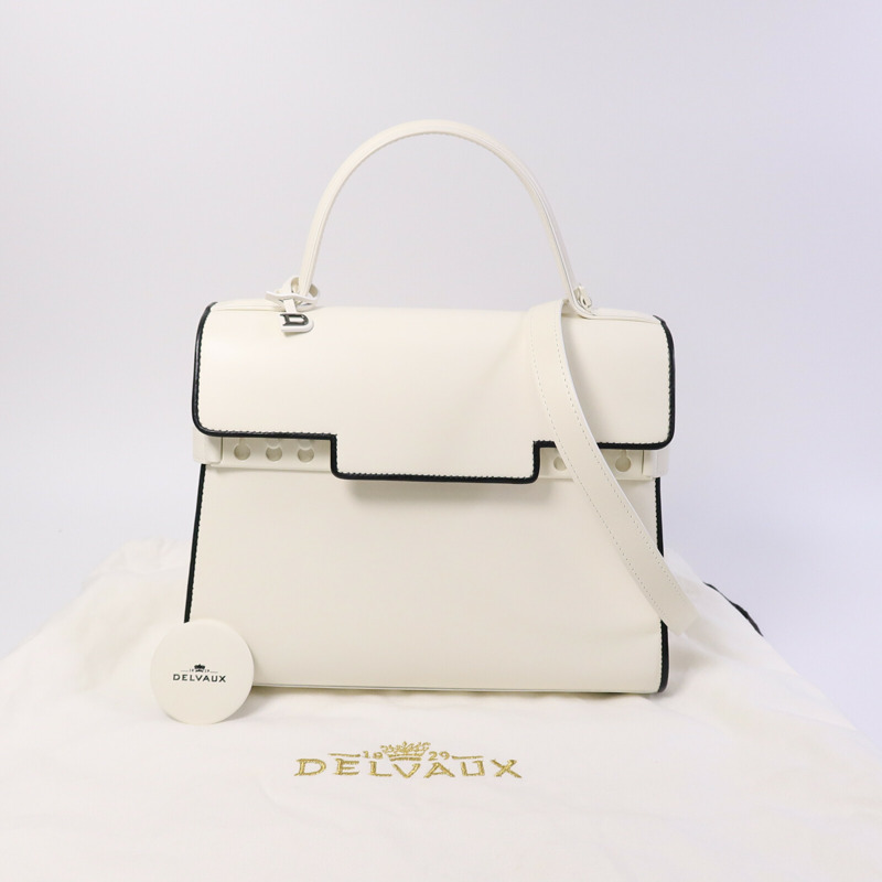 Delvaux 牛皮皮革Tempete MM手挽肩背兩用袋-7
