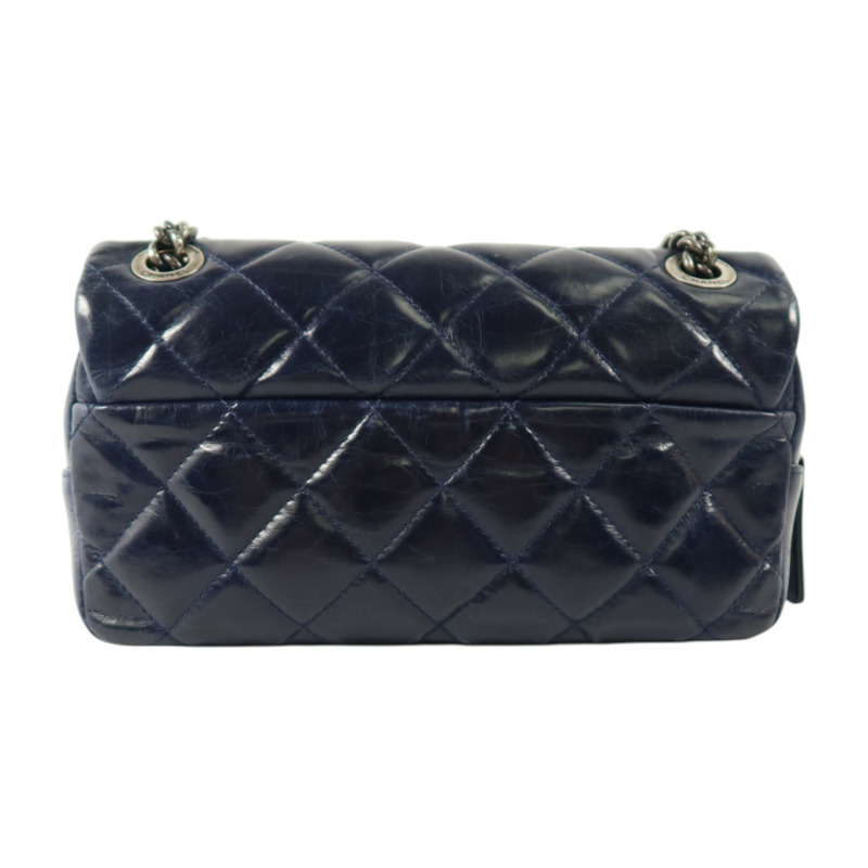 CHANEL 羊皮皮革Chain Shoulder銀扣鏈帶肩背袋-1