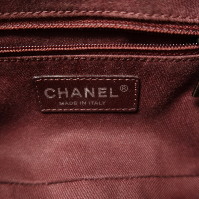 CHANEL 羊皮皮革Chain Shoulder銀扣鏈帶肩背袋-5