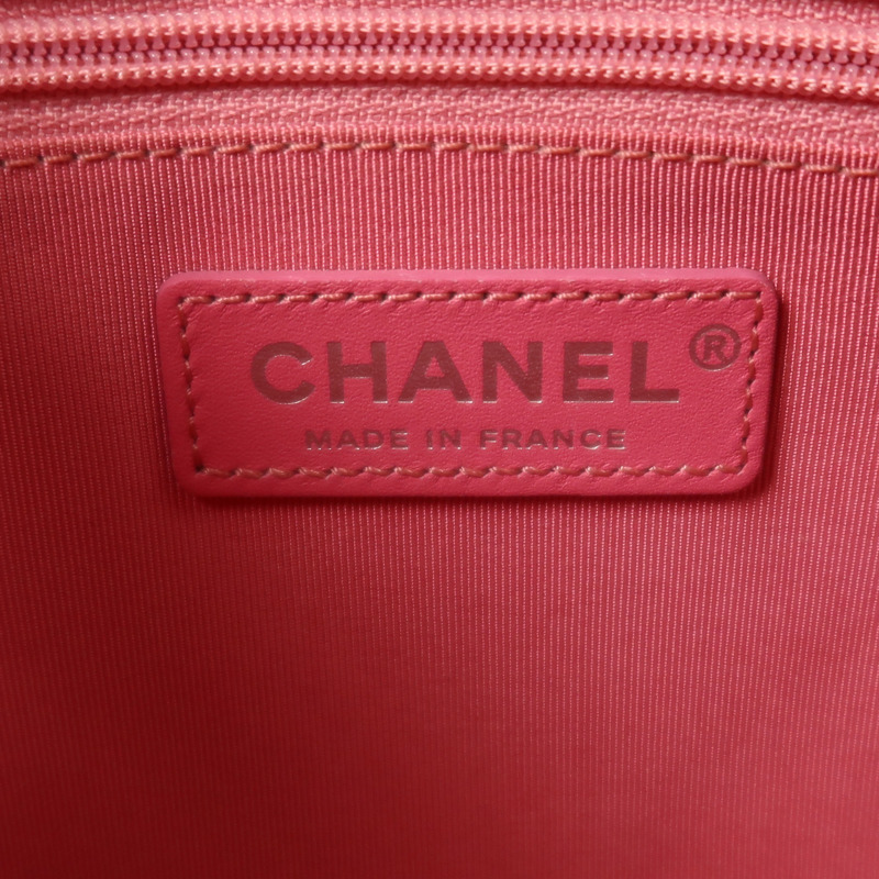 CHANEL 羊皮皮革Chain Shoulder銀扣鏈帶肩背袋-5