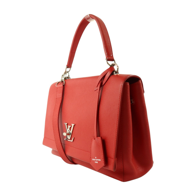 LOUIS VUITTON 牛皮皮革Lockme II銀扣手挽肩背兩用袋-2
