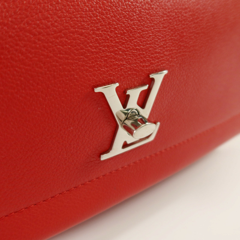 LOUIS VUITTON 牛皮皮革Lockme II銀扣手挽肩背兩用袋-8