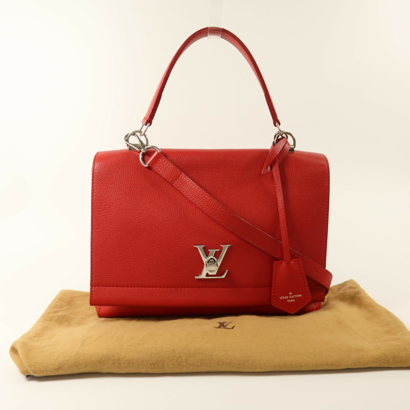 LOUIS VUITTON 牛皮皮革Lockme II銀扣手挽肩背兩用袋-9