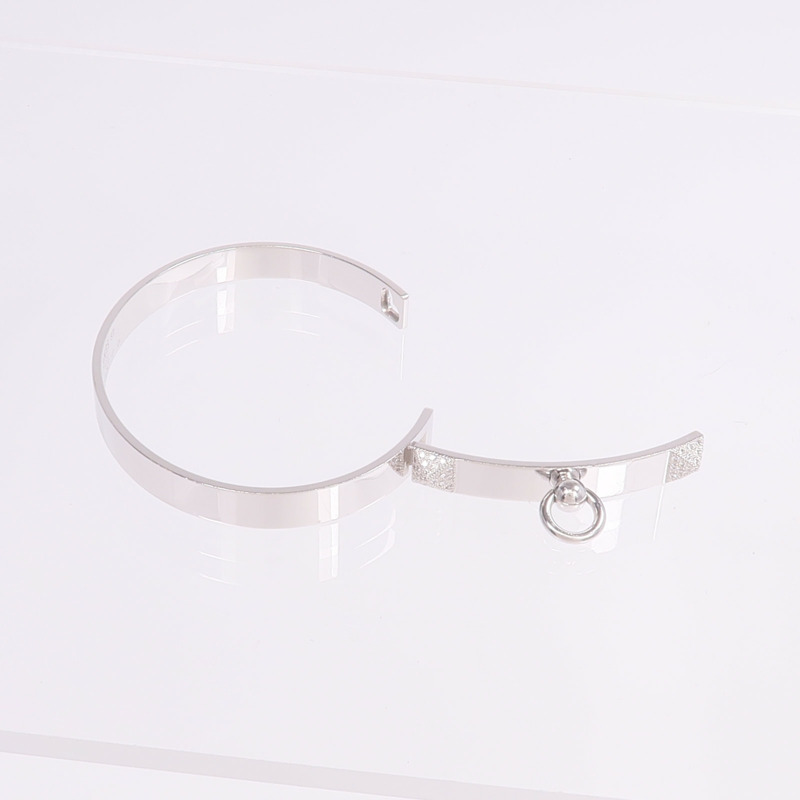HERMES 18K白金Collier de Chien PM Bracelet鑽石手鐲-7