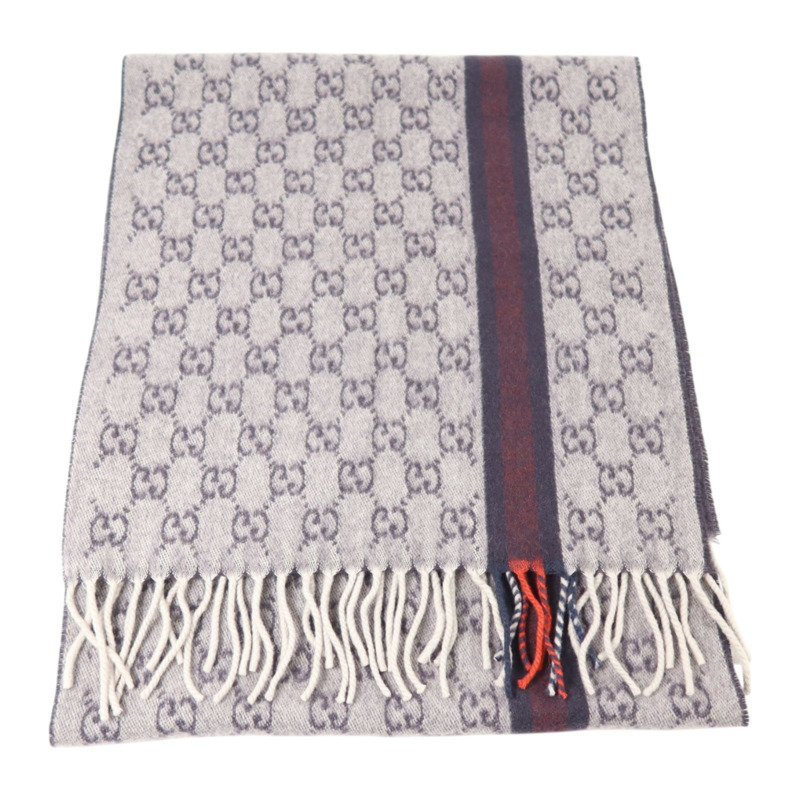 GUCCI 羊絨SC Doubly G Scarf 176.5X35.5圍巾-2