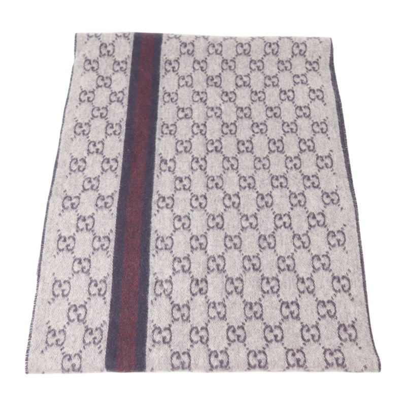 GUCCI 羊絨SC Doubly G Scarf 176.5X35.5圍巾-3