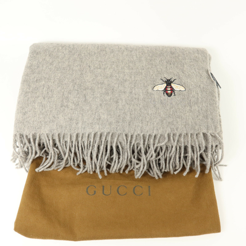 GUCCI 羊毛Bee Scarf 175X7圍巾-8